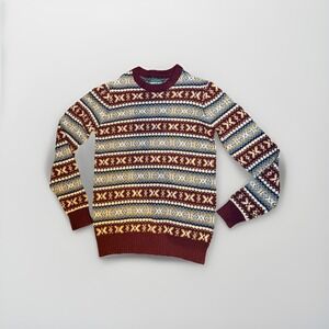 American Eagle AE Super Soft Fairisle Crew Neck Sweater Mens M Tall Multicolor